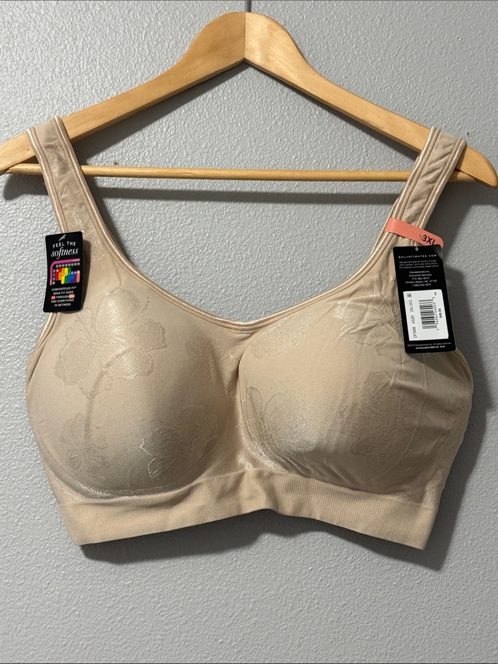 Bali Nude Floral Wireless Comfort Bra